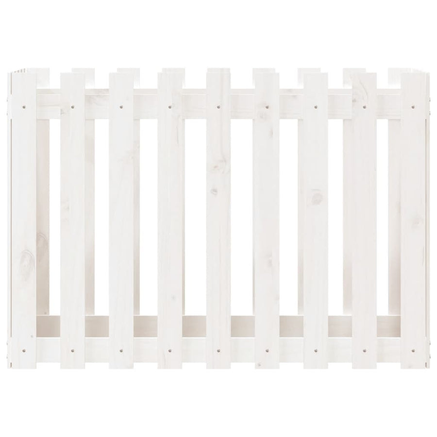 Plantenbak Verhoogd Hekontwerp 100X50X70 Cm Grenenhout Wit