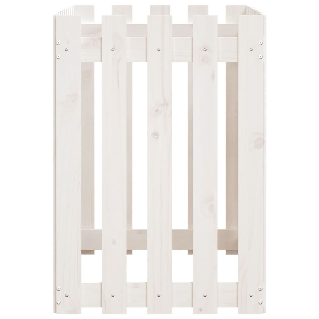 Plantenbak Verhoogd Hekontwerp 100X50X70 Cm Grenenhout Wit