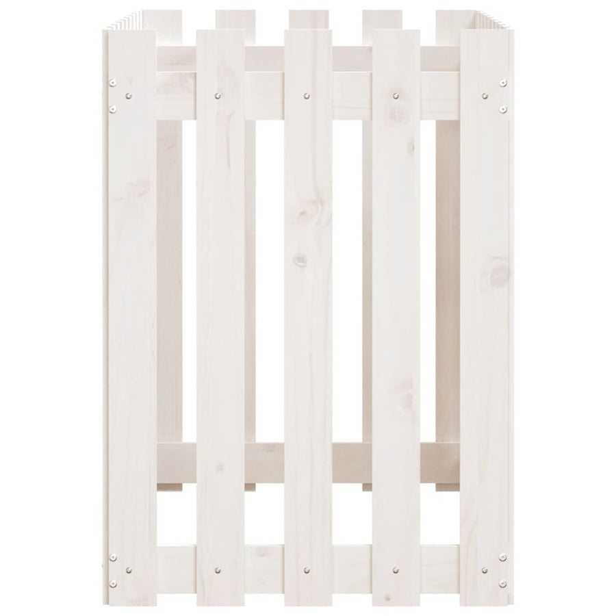 Plantenbak Verhoogd Hekontwerp 100X50X70 Cm Grenenhout Wit