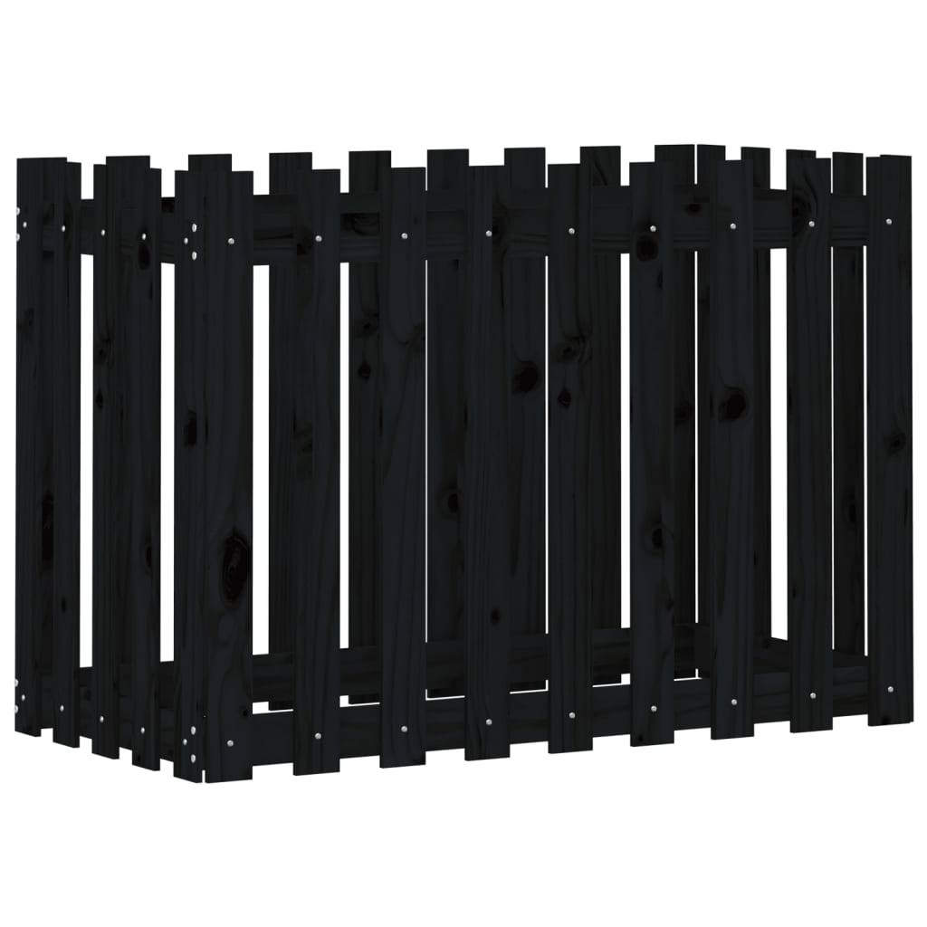 Plantenbak Verhoogd Hekontwerp 100X50X70 Cm Grenenhout Zwart
