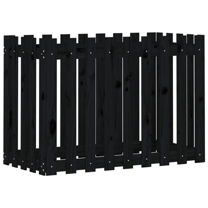 Plantenbak Verhoogd Hekontwerp 100X50X70 Cm Grenenhout Zwart