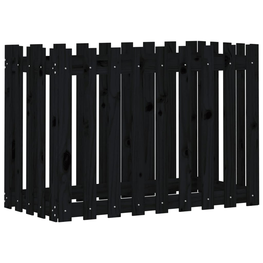 Plantenbak Verhoogd Hekontwerp 100X50X70 Cm Grenenhout Zwart