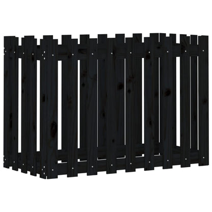 Plantenbak Verhoogd Hekontwerp 100X50X70 Cm Grenenhout Zwart
