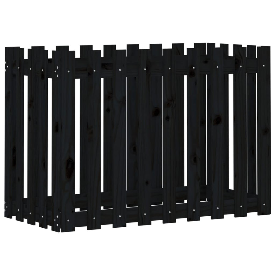 Plantenbak Verhoogd Hekontwerp 100X50X70 Cm Grenenhout Zwart