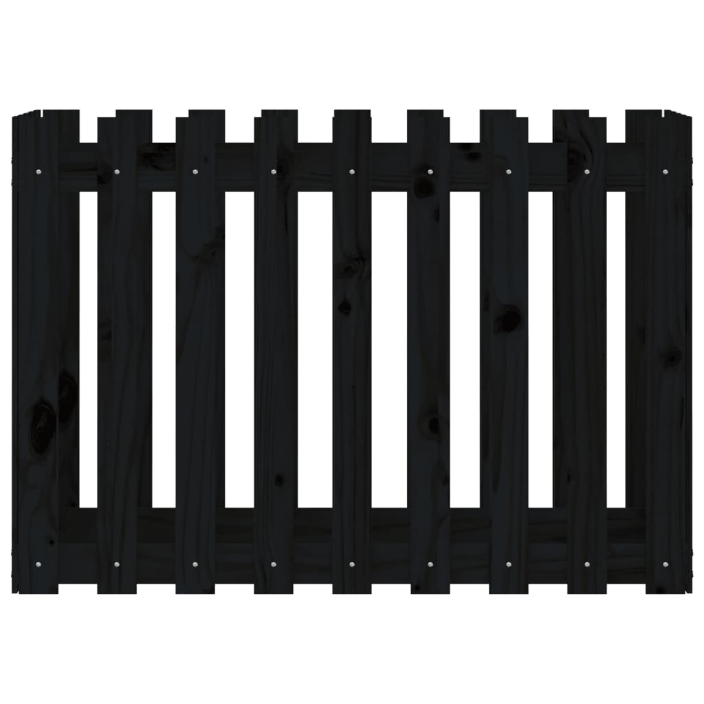 Plantenbak Verhoogd Hekontwerp 100X50X70 Cm Grenenhout Zwart