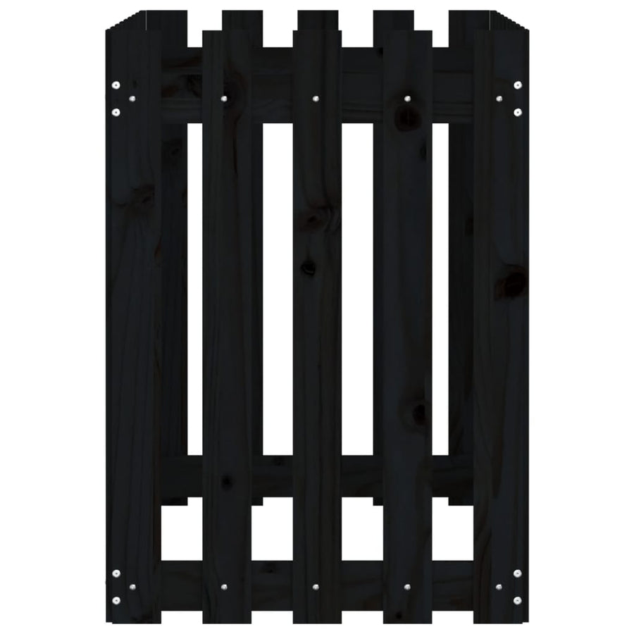 Plantenbak Verhoogd Hekontwerp 100X50X70 Cm Grenenhout Zwart