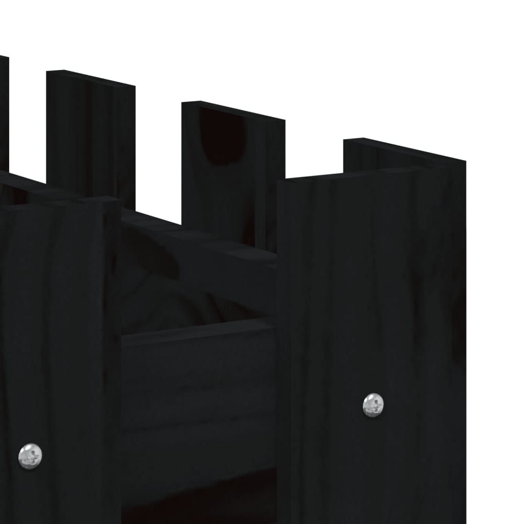 Plantenbak Verhoogd Hekontwerp 100X50X70 Cm Grenenhout Zwart