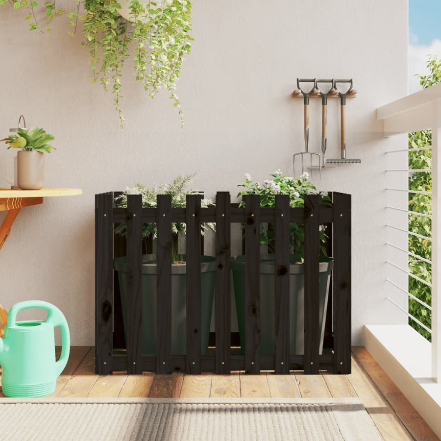 Plantenbak Verhoogd Hekontwerp 100X50X70 Cm Grenenhout Zwart