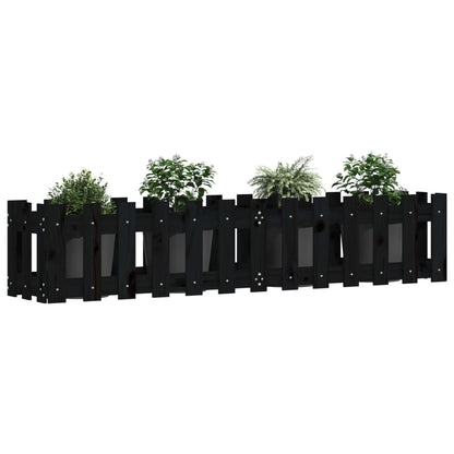 Plantenbak Verhoogd Hekontwerp 150X30X30 Cm Grenenhout Zwart