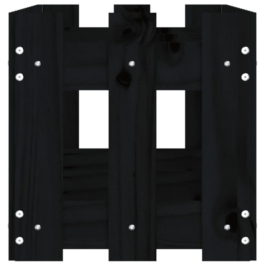 Plantenbak Verhoogd Hekontwerp 150X30X30 Cm Grenenhout Zwart