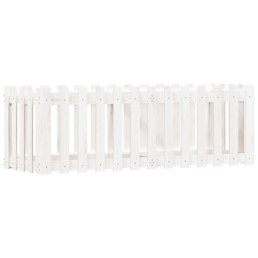 Plantenbak Verhoogd Hekontwerp 150X50X50 Cm Grenenhout Wit