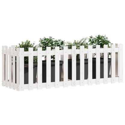 Plantenbak Verhoogd Hekontwerp 150X50X50 Cm Grenenhout Wit