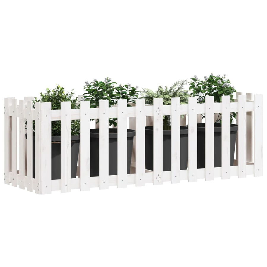 Plantenbak Verhoogd Hekontwerp 150X50X50 Cm Grenenhout Wit