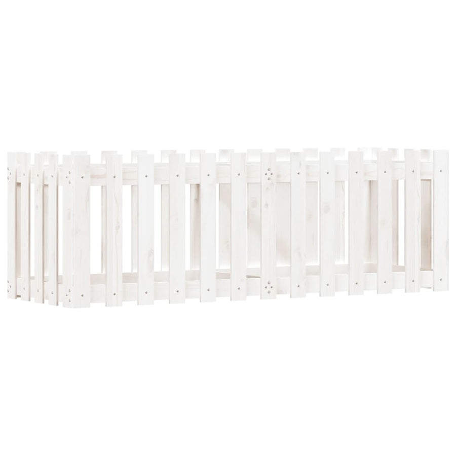 Plantenbak Verhoogd Hekontwerp 150X50X50 Cm Grenenhout Wit