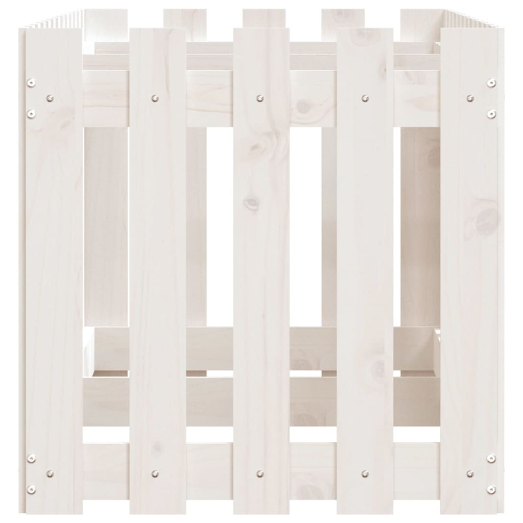 Plantenbak Verhoogd Hekontwerp 150X50X50 Cm Grenenhout Wit