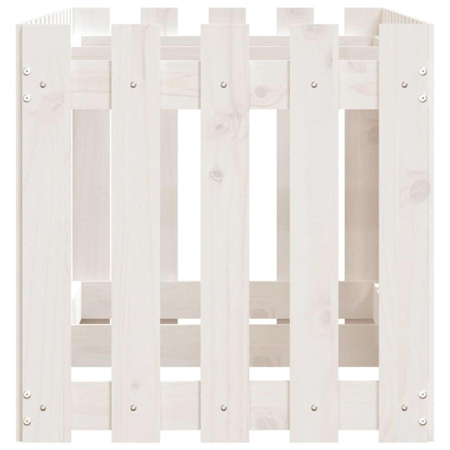 Plantenbak Verhoogd Hekontwerp 150X50X50 Cm Grenenhout Wit