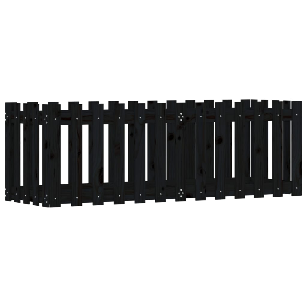 Plantenbak Verhoogd Hekontwerp 150X50X50 Cm Grenenhout Zwart