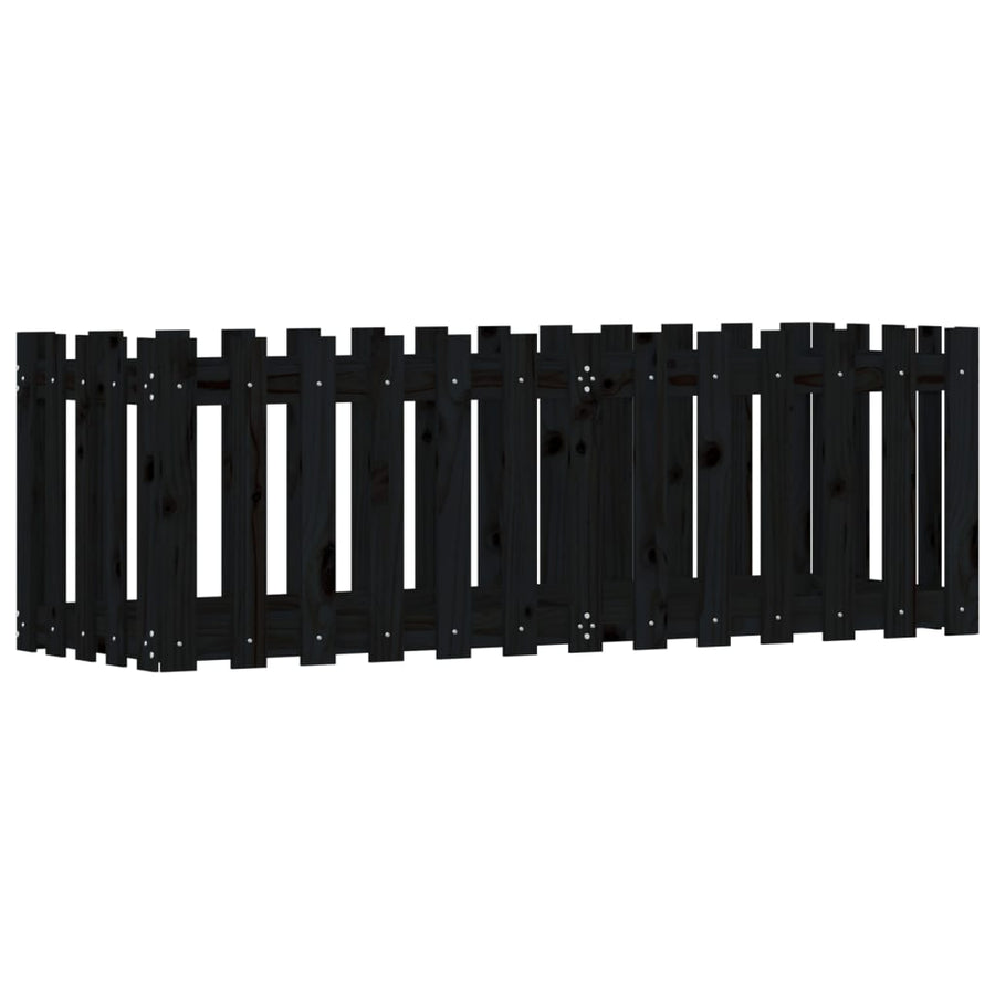 Plantenbak Verhoogd Hekontwerp 150X50X50 Cm Grenenhout Zwart
