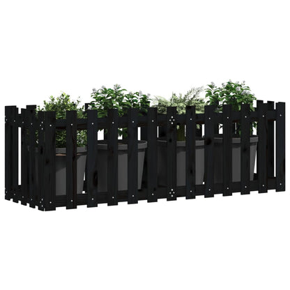Plantenbak Verhoogd Hekontwerp 150X50X50 Cm Grenenhout Zwart