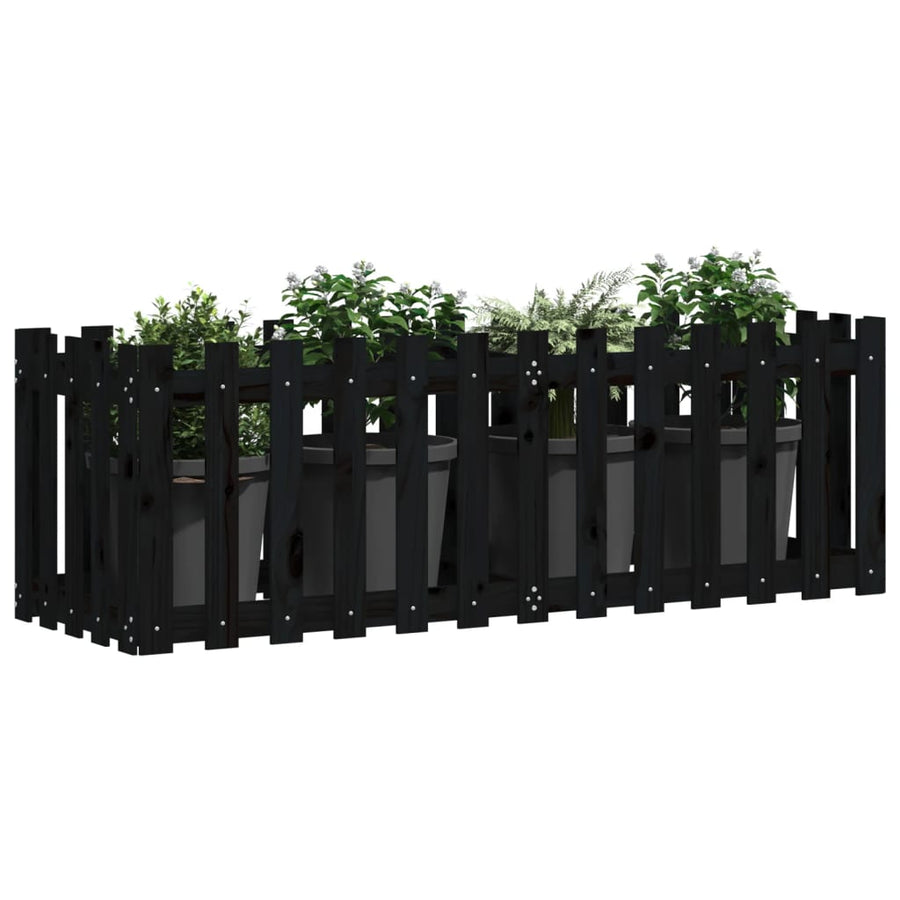 Plantenbak Verhoogd Hekontwerp 150X50X50 Cm Grenenhout Zwart