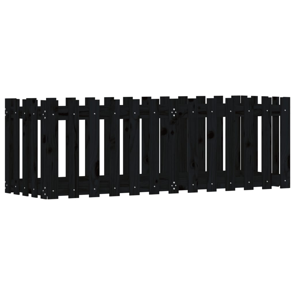 Plantenbak Verhoogd Hekontwerp 150X50X50 Cm Grenenhout Zwart