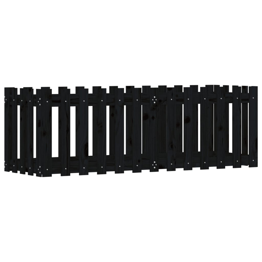 Plantenbak Verhoogd Hekontwerp 150X50X50 Cm Grenenhout Zwart