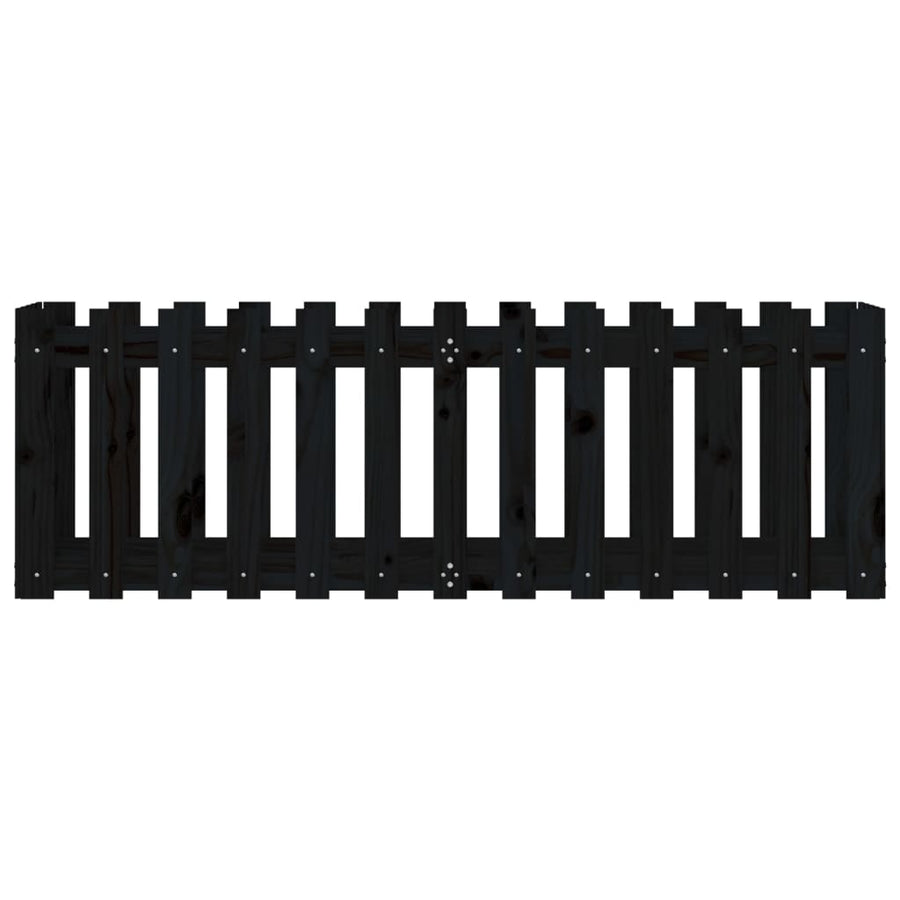 Plantenbak Verhoogd Hekontwerp 150X50X50 Cm Grenenhout Zwart