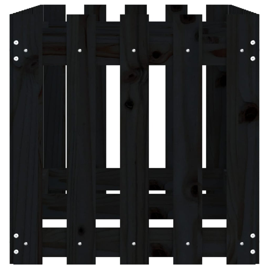 Plantenbak Verhoogd Hekontwerp 150X50X50 Cm Grenenhout Zwart