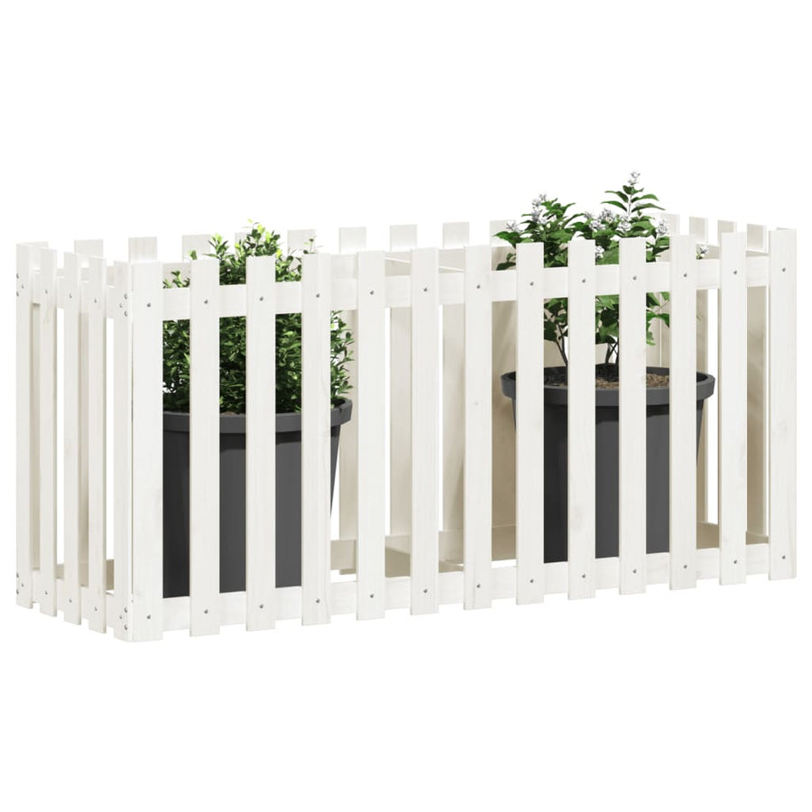 Plantenbak Verhoogd Hekontwerp 150X50X70 Cm Grenenhout Wit