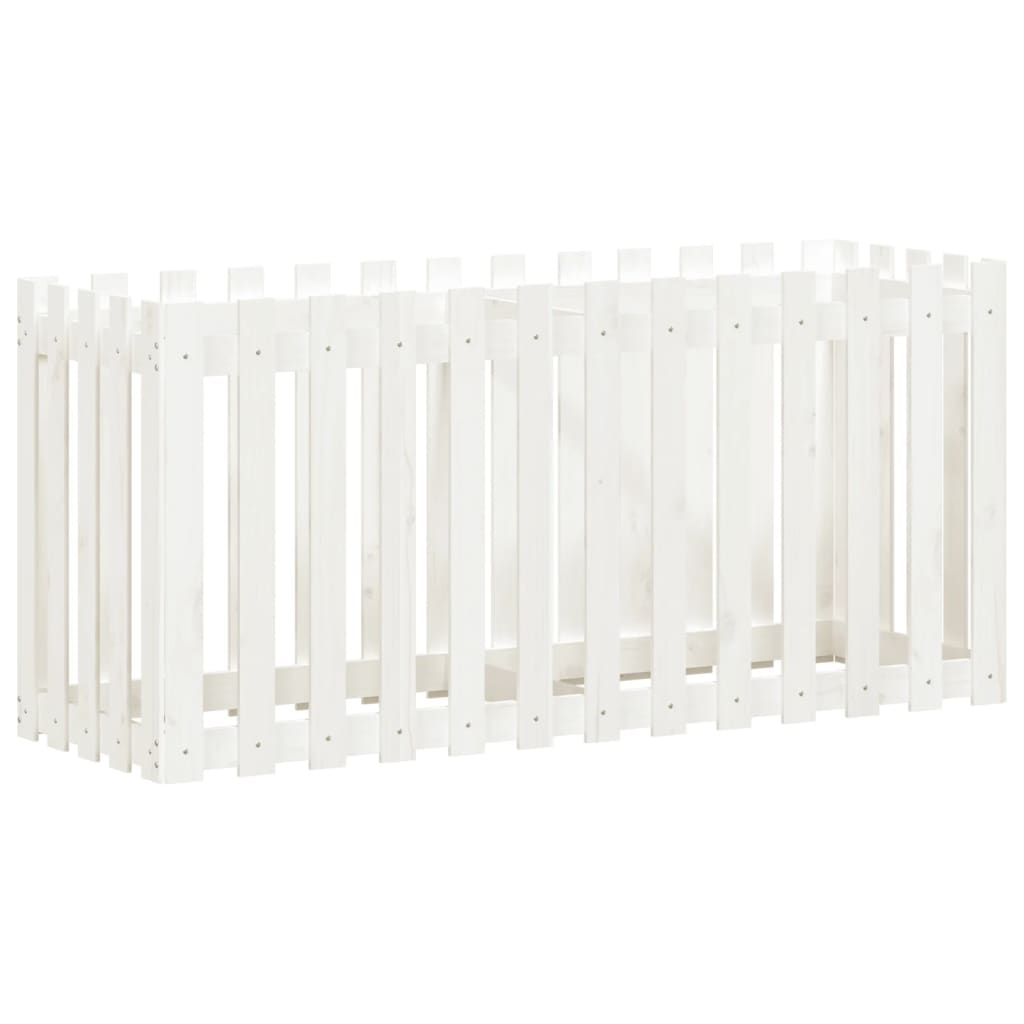 Plantenbak Verhoogd Hekontwerp 150X50X70 Cm Grenenhout Wit