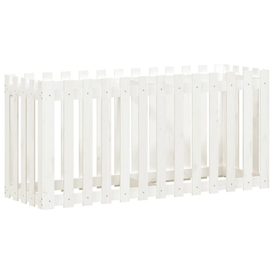 Plantenbak Verhoogd Hekontwerp 150X50X70 Cm Grenenhout Wit