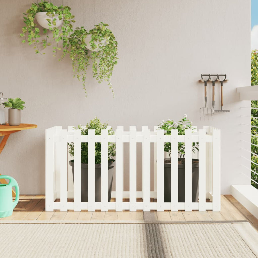 Plantenbak Verhoogd Hekontwerp 150X50X70 Cm Grenenhout Wit