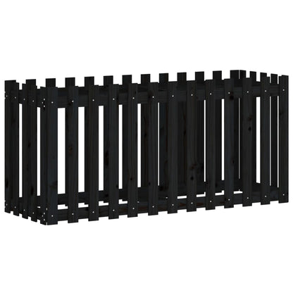 Plantenbak Verhoogd Hekontwerp 150X50X70 Cm Grenenhout Zwart