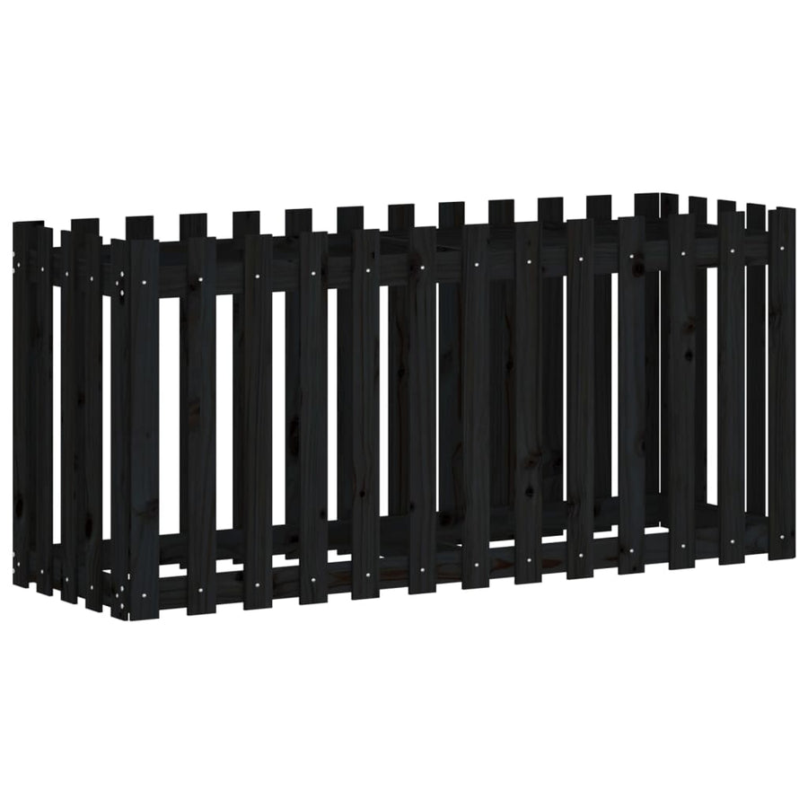 Plantenbak Verhoogd Hekontwerp 150X50X70 Cm Grenenhout Zwart