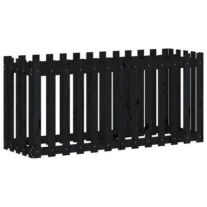 Plantenbak Verhoogd Hekontwerp 150X50X70 Cm Grenenhout Zwart
