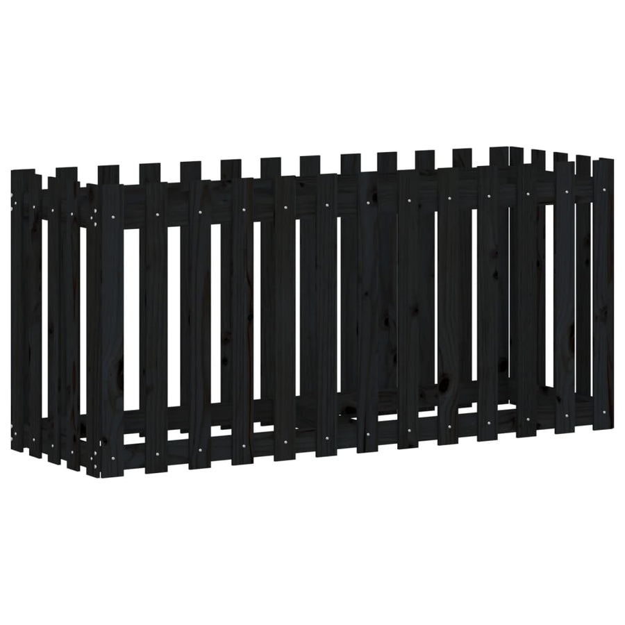 Plantenbak Verhoogd Hekontwerp 150X50X70 Cm Grenenhout Zwart