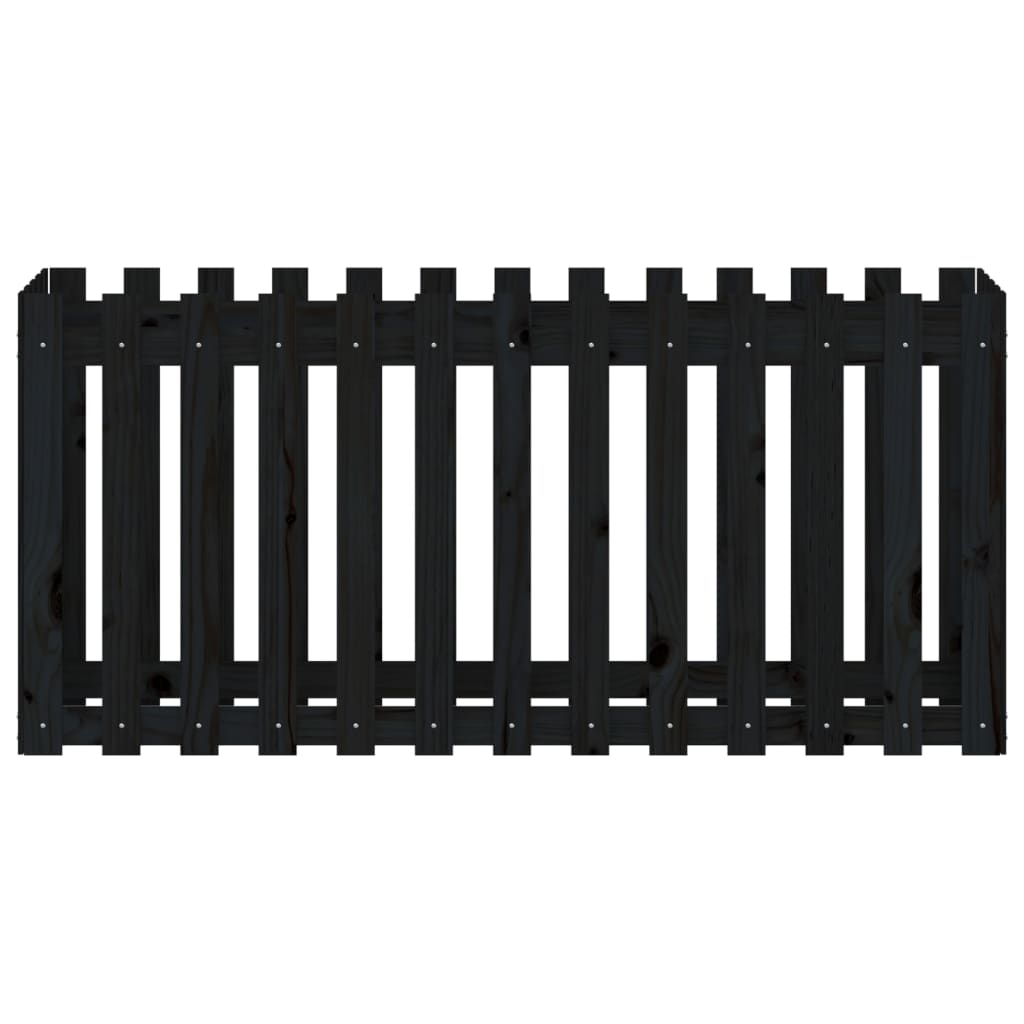 Plantenbak Verhoogd Hekontwerp 150X50X70 Cm Grenenhout Zwart