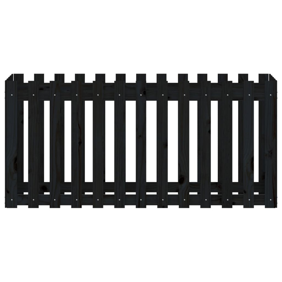 Plantenbak Verhoogd Hekontwerp 150X50X70 Cm Grenenhout Zwart