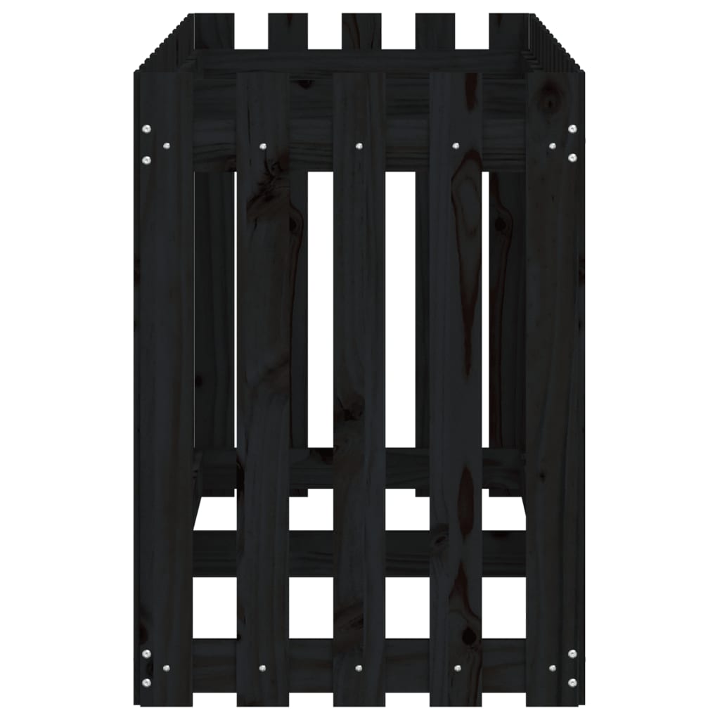 Plantenbak Verhoogd Hekontwerp 150X50X70 Cm Grenenhout Zwart