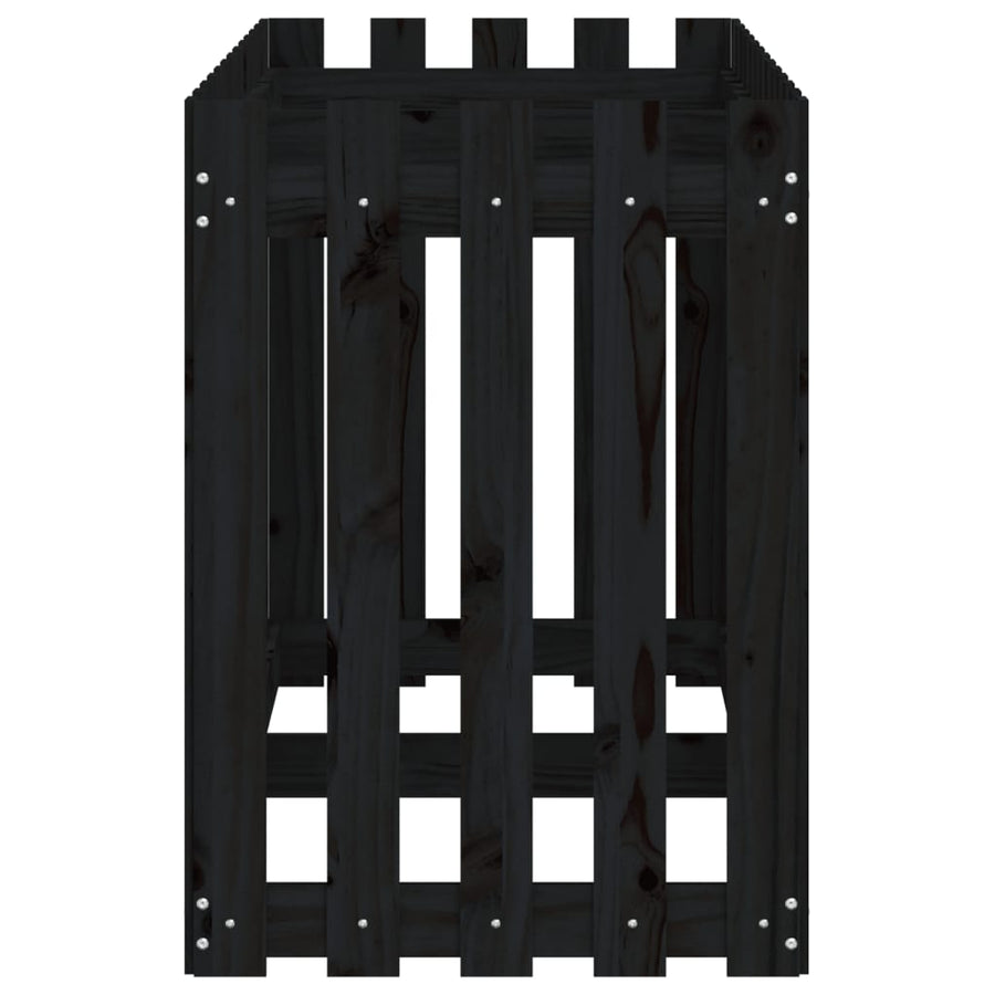 Plantenbak Verhoogd Hekontwerp 150X50X70 Cm Grenenhout Zwart