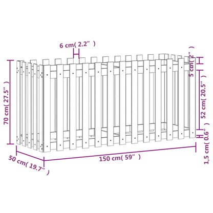 Plantenbak Verhoogd Hekontwerp 150X50X70 Cm Grenenhout Zwart