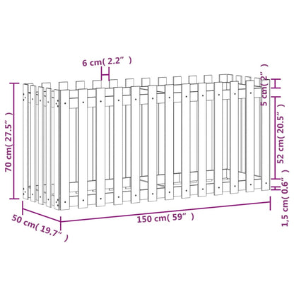 Plantenbak Verhoogd Hekontwerp 150X50X70 Cm Massief Douglashout
