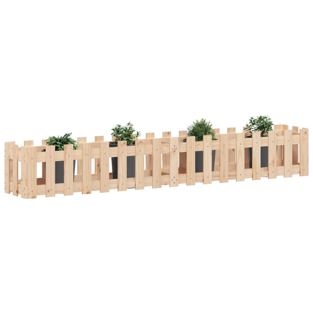 Plantenbak Verhoogd Met Hekontwerp 200X30X30 Cm Grenenhout