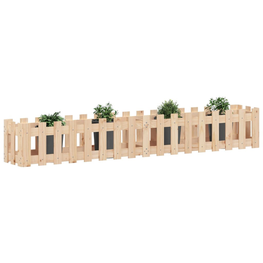 Plantenbak Verhoogd Met Hekontwerp 200X30X30 Cm Grenenhout