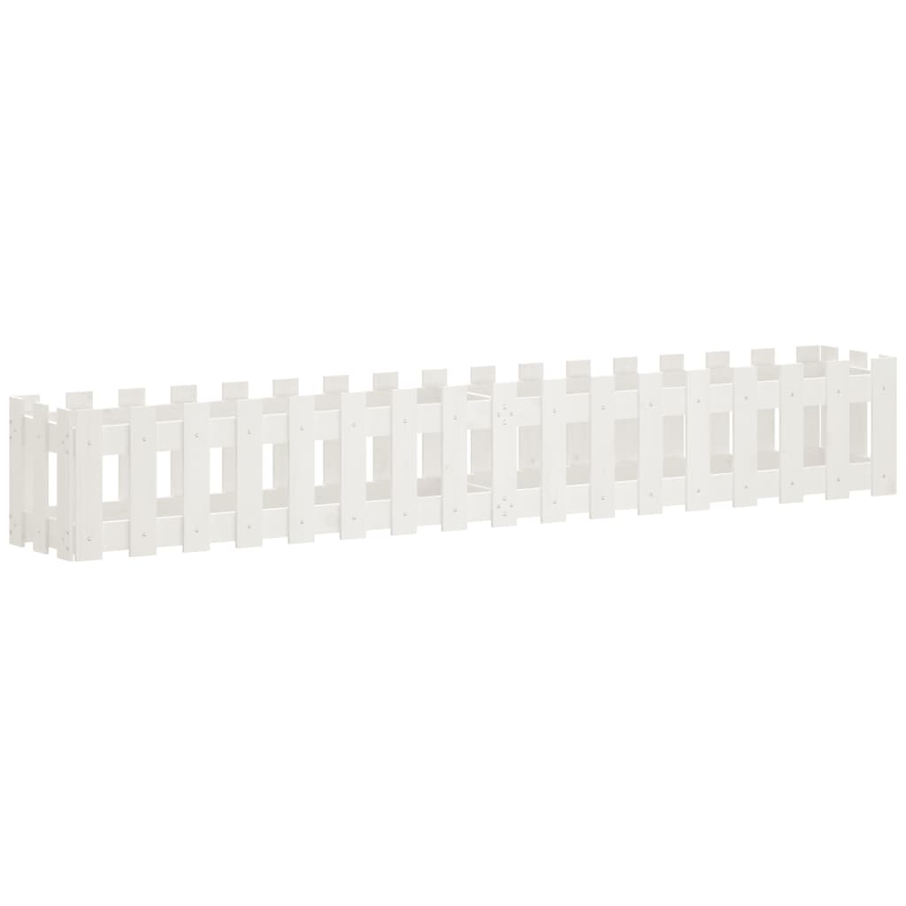 Plantenbak Verhoogd Hekontwerp 200X30X30 Cm Grenenhout Wit