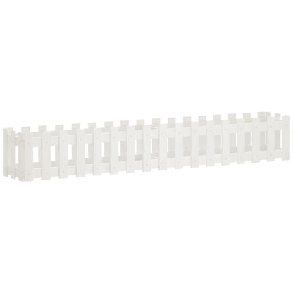 Plantenbak Verhoogd Hekontwerp 200X30X30 Cm Grenenhout Wit