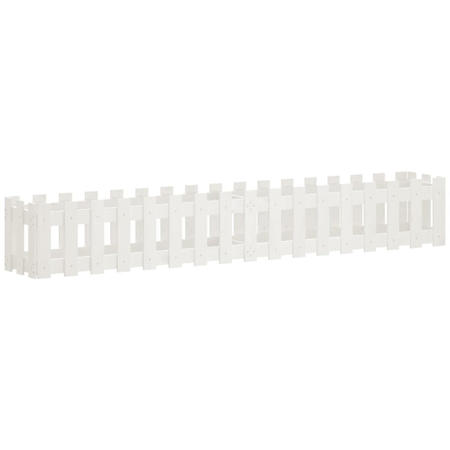 Plantenbak Verhoogd Hekontwerp 200X30X30 Cm Grenenhout Wit