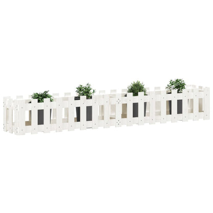 Plantenbak Verhoogd Hekontwerp 200X30X30 Cm Grenenhout Wit