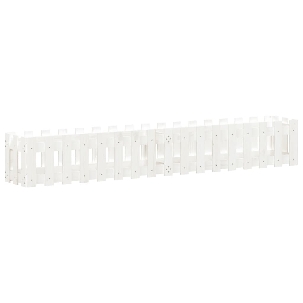 Plantenbak Verhoogd Hekontwerp 200X30X30 Cm Grenenhout Wit