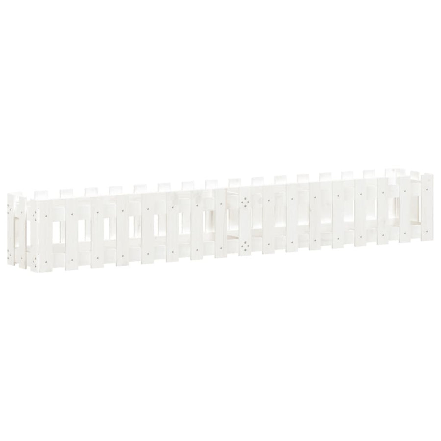 Plantenbak Verhoogd Hekontwerp 200X30X30 Cm Grenenhout Wit